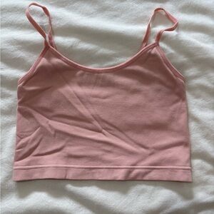 Garage Pink Ribbed Crop Top